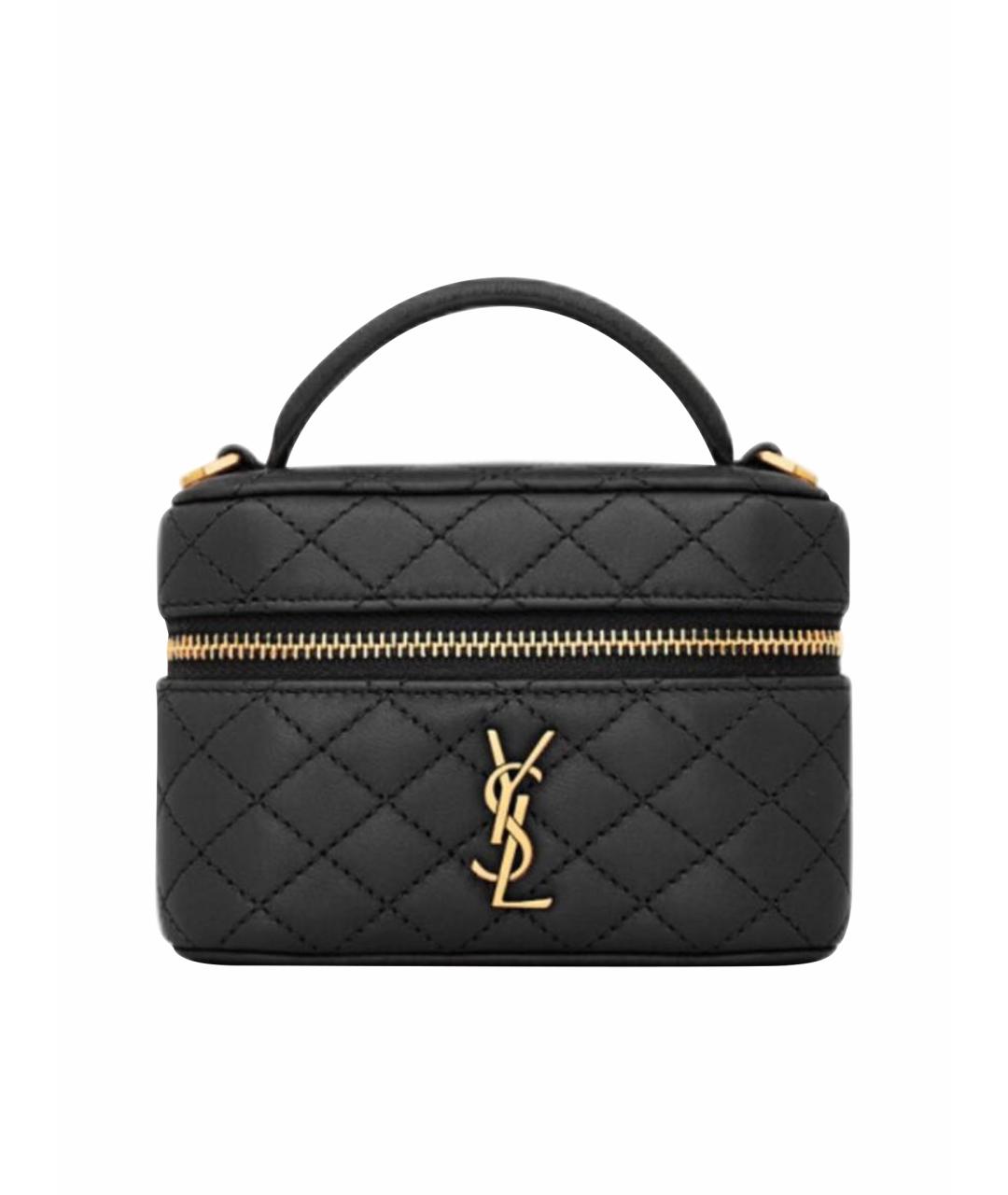 SAINT LAURENT Черная кожаная сумка через плечо, фото 1