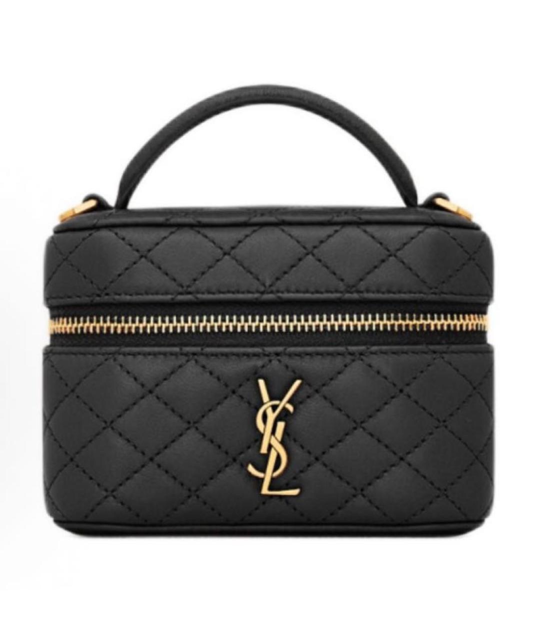 SAINT LAURENT Черная кожаная сумка через плечо, фото 5