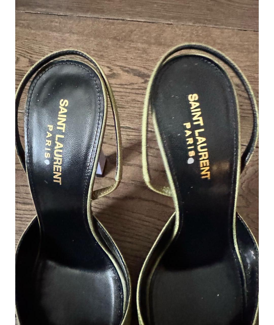 SAINT LAURENT Хаки босоножки, фото 4