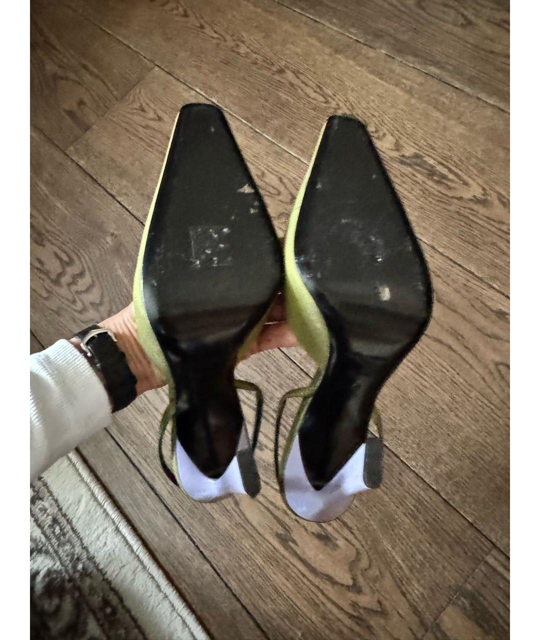 SAINT LAURENT Хаки босоножки, фото 6