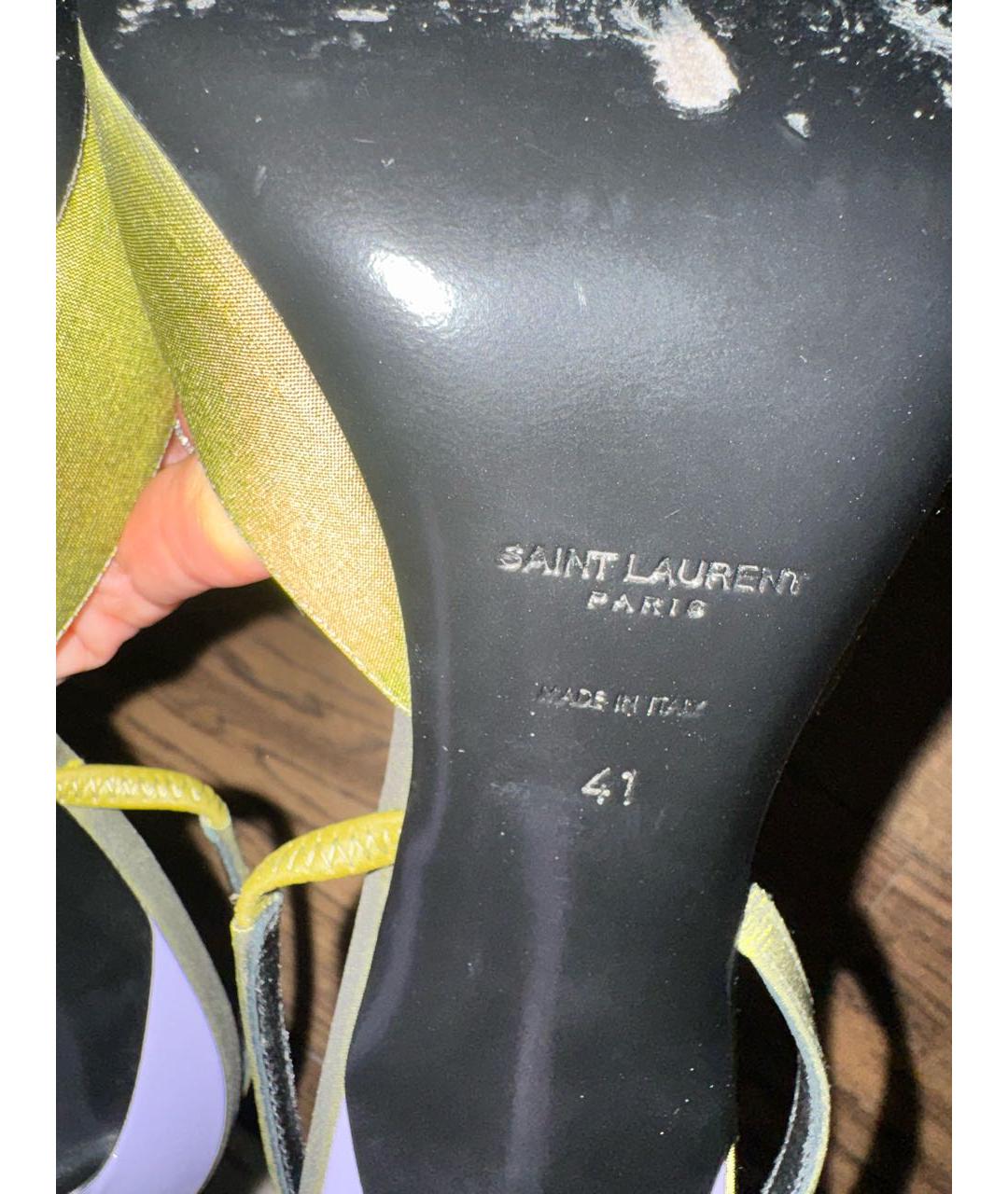 SAINT LAURENT Хаки босоножки, фото 5