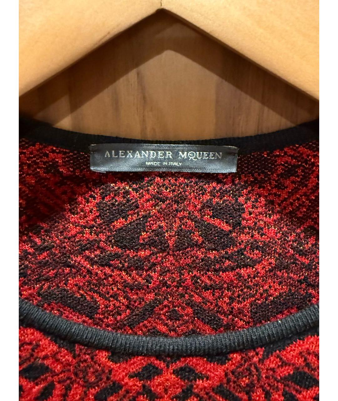 ALEXANDER MCQUEEN Красное вискозное коктейльное платье, фото 2
