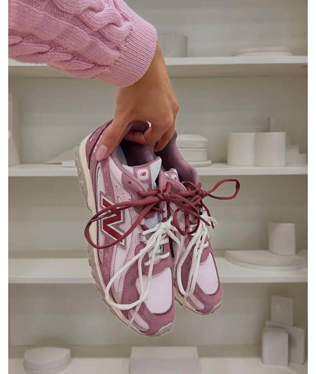 NEW BALANCE Розовые замшевые кроссовки, фото 5