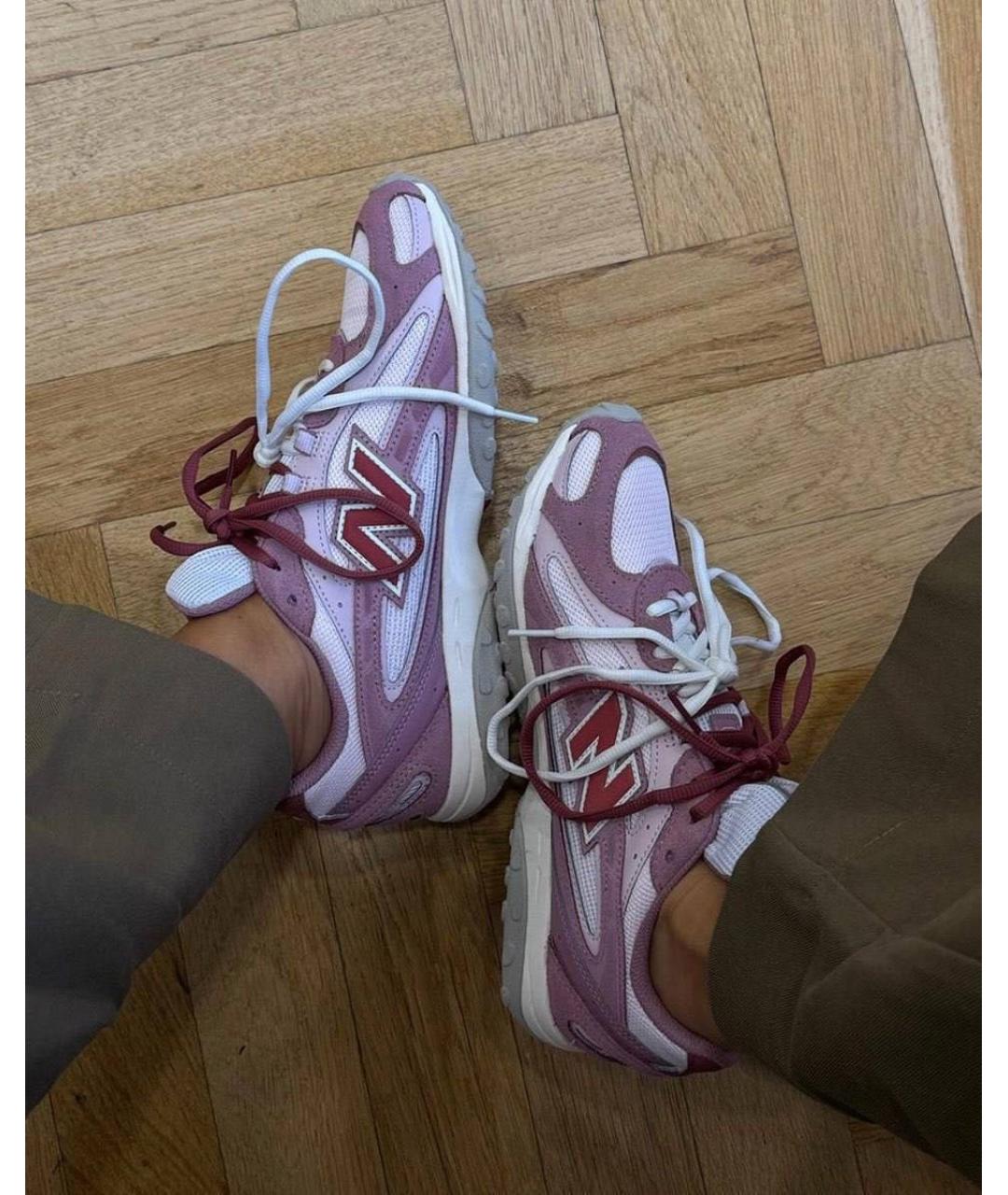 NEW BALANCE Розовые замшевые кроссовки, фото 4