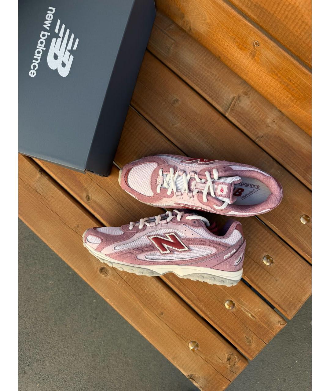 NEW BALANCE Розовые замшевые кроссовки, фото 2