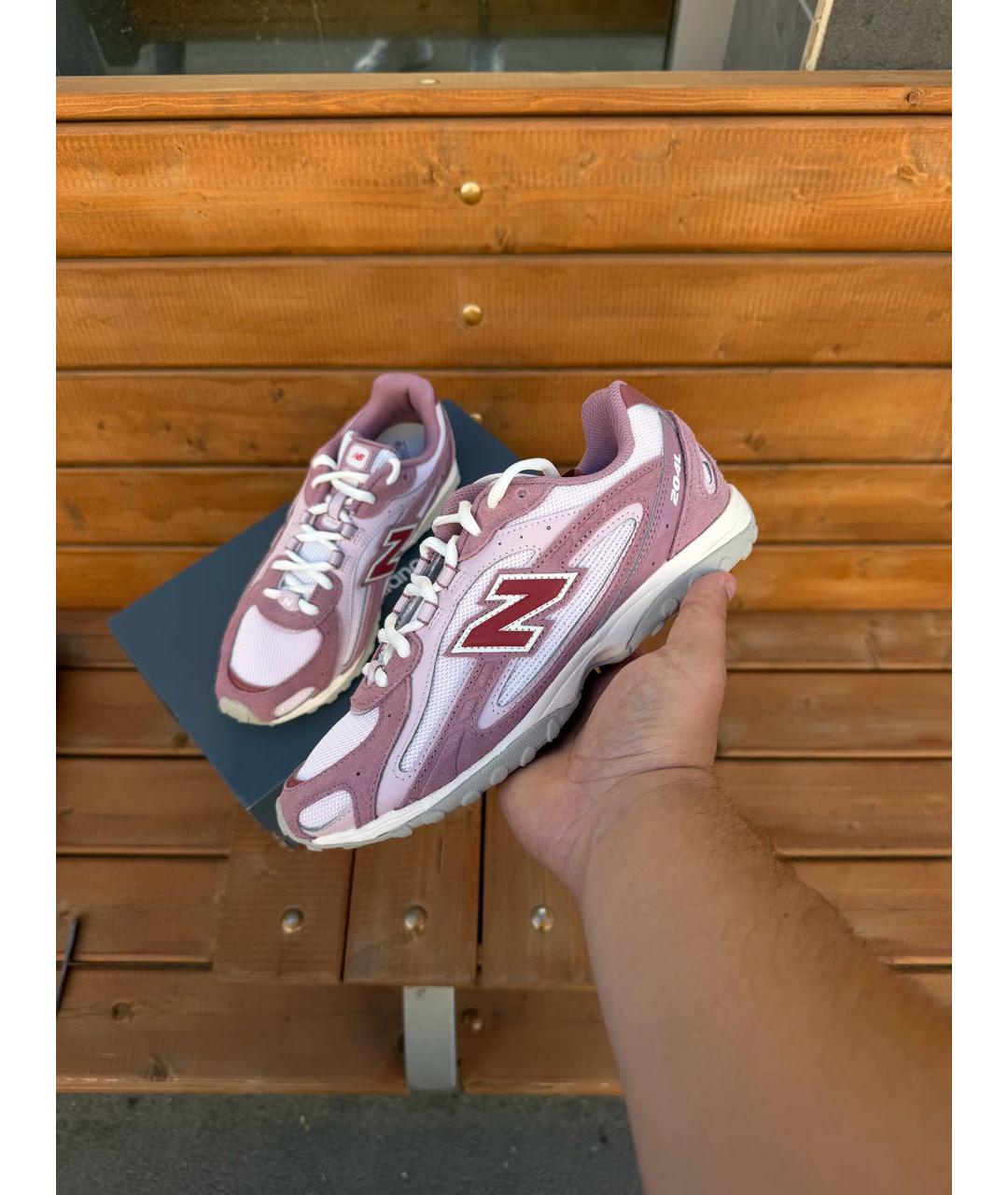 NEW BALANCE Розовые замшевые кроссовки, фото 3
