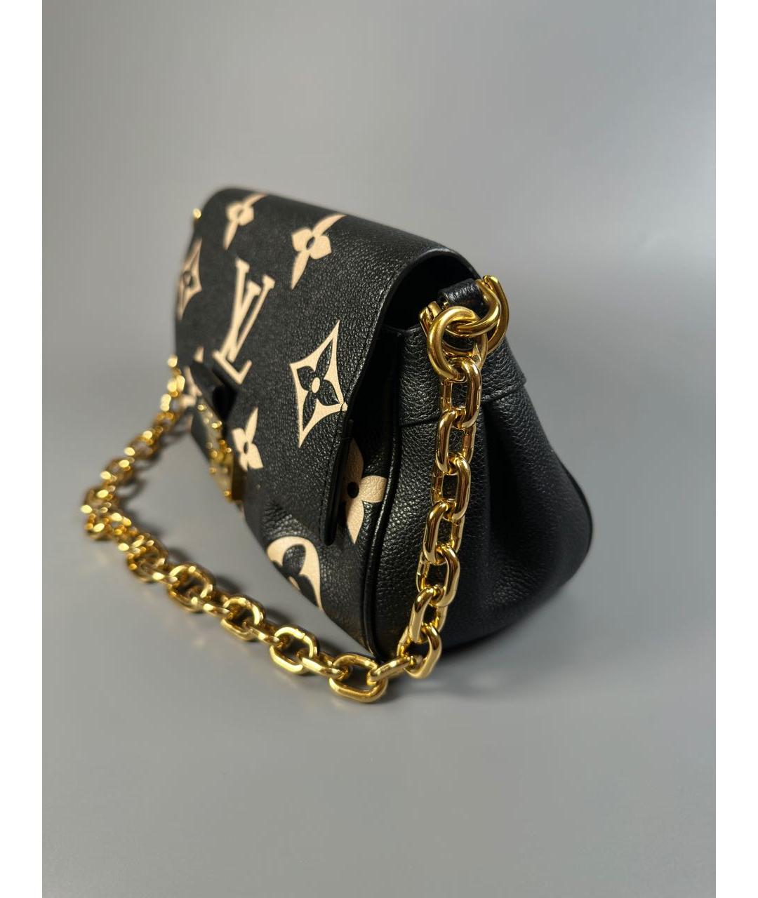 LOUIS VUITTON Черная кожаная сумка через плечо, фото 2