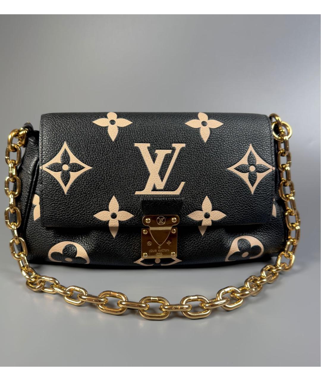 LOUIS VUITTON Черная кожаная сумка через плечо, фото 8