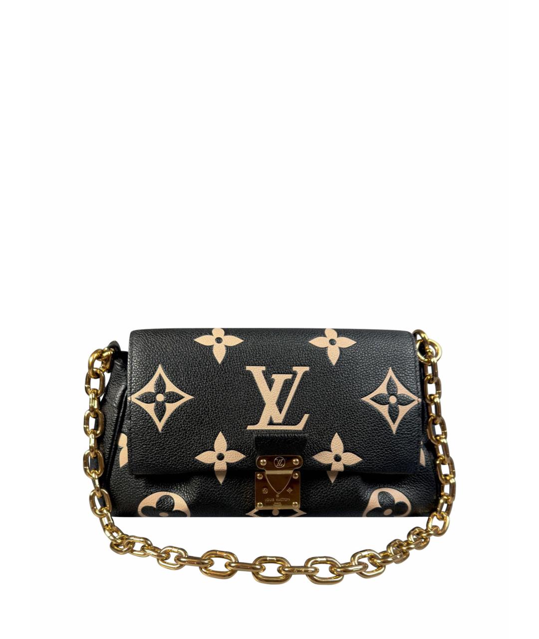 LOUIS VUITTON Черная кожаная сумка через плечо, фото 1