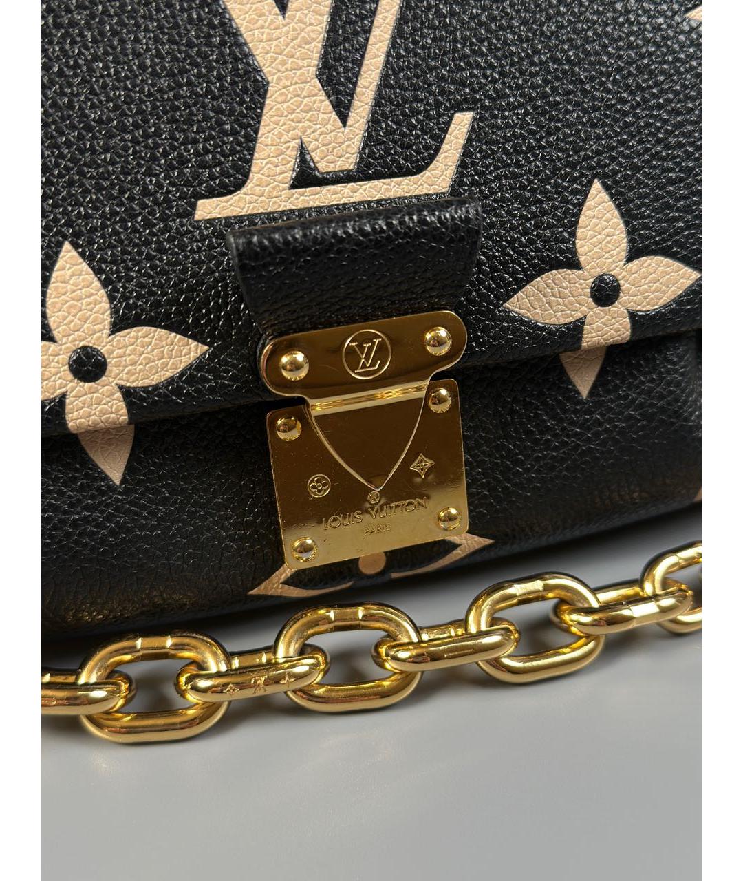 LOUIS VUITTON Черная кожаная сумка через плечо, фото 6