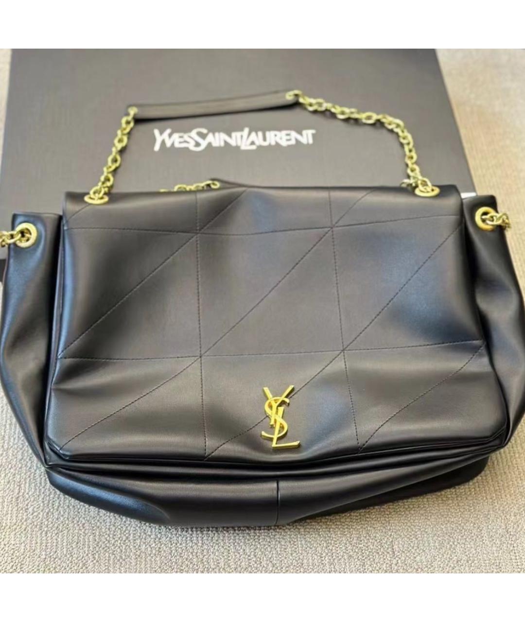 SAINT LAURENT Черная кожаная сумка через плечо, фото 4