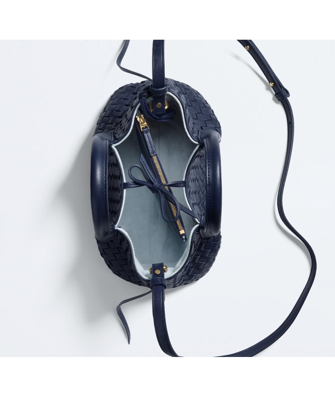 BOTTEGA VENETA Темно-синяя кожаная сумка тоут, фото 3