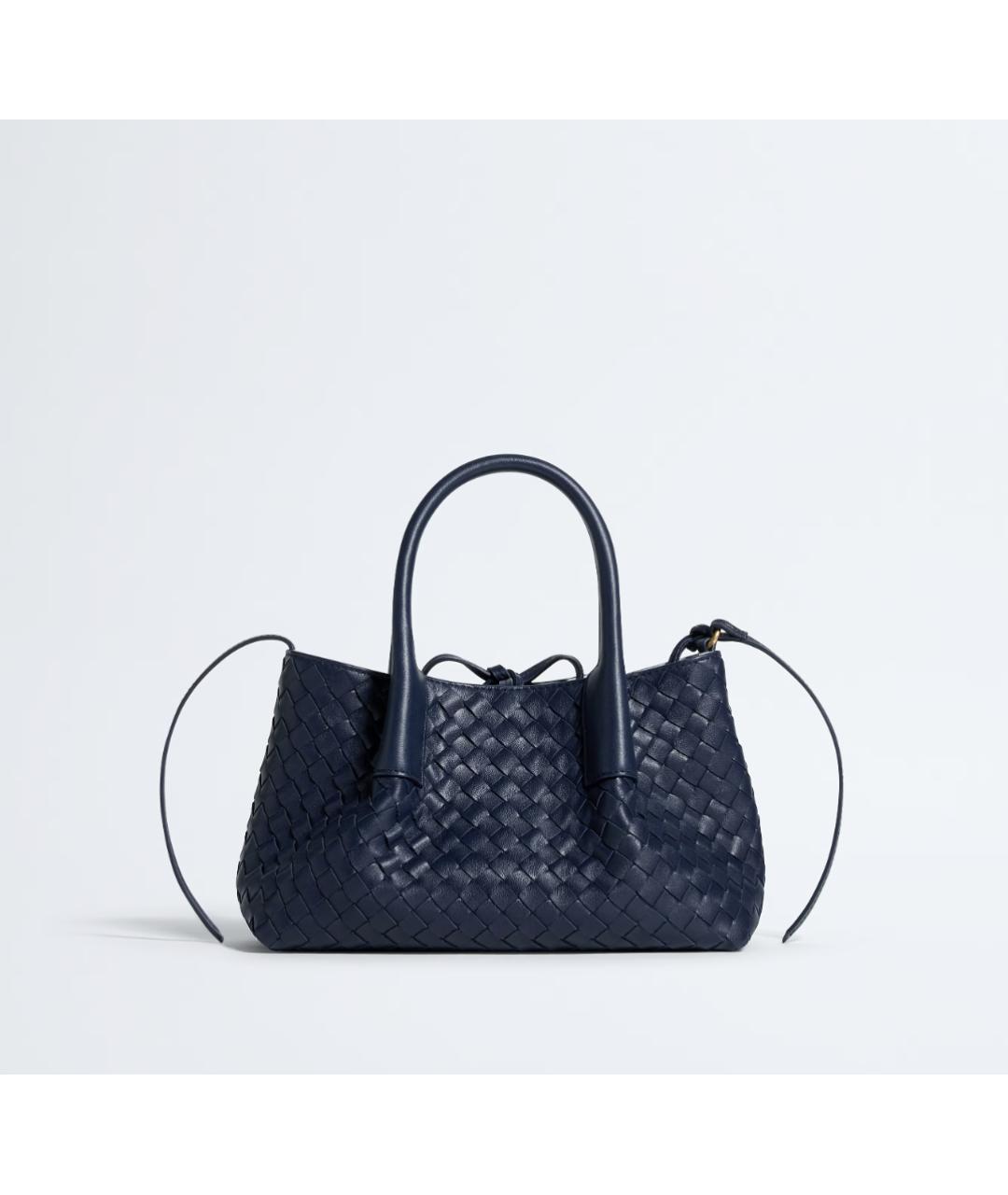 BOTTEGA VENETA Темно-синяя кожаная сумка тоут, фото 6