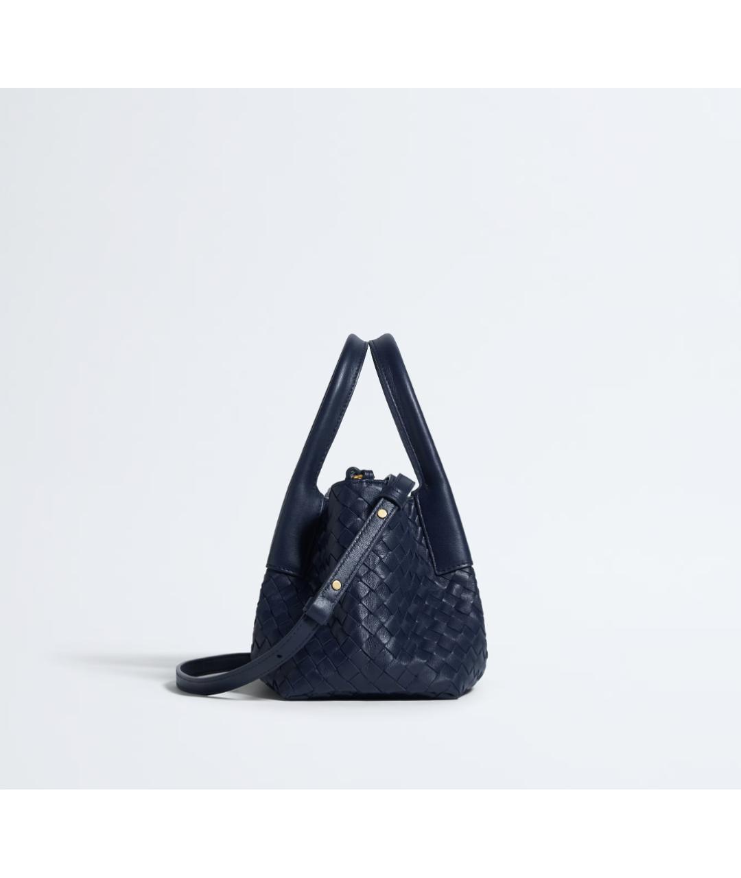 BOTTEGA VENETA Темно-синяя кожаная сумка тоут, фото 4