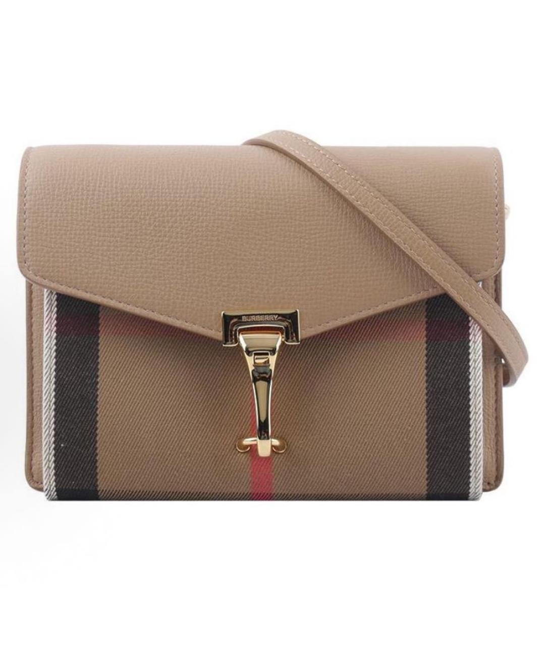 BURBERRY Бежевая кожаная сумка через плечо, фото 5
