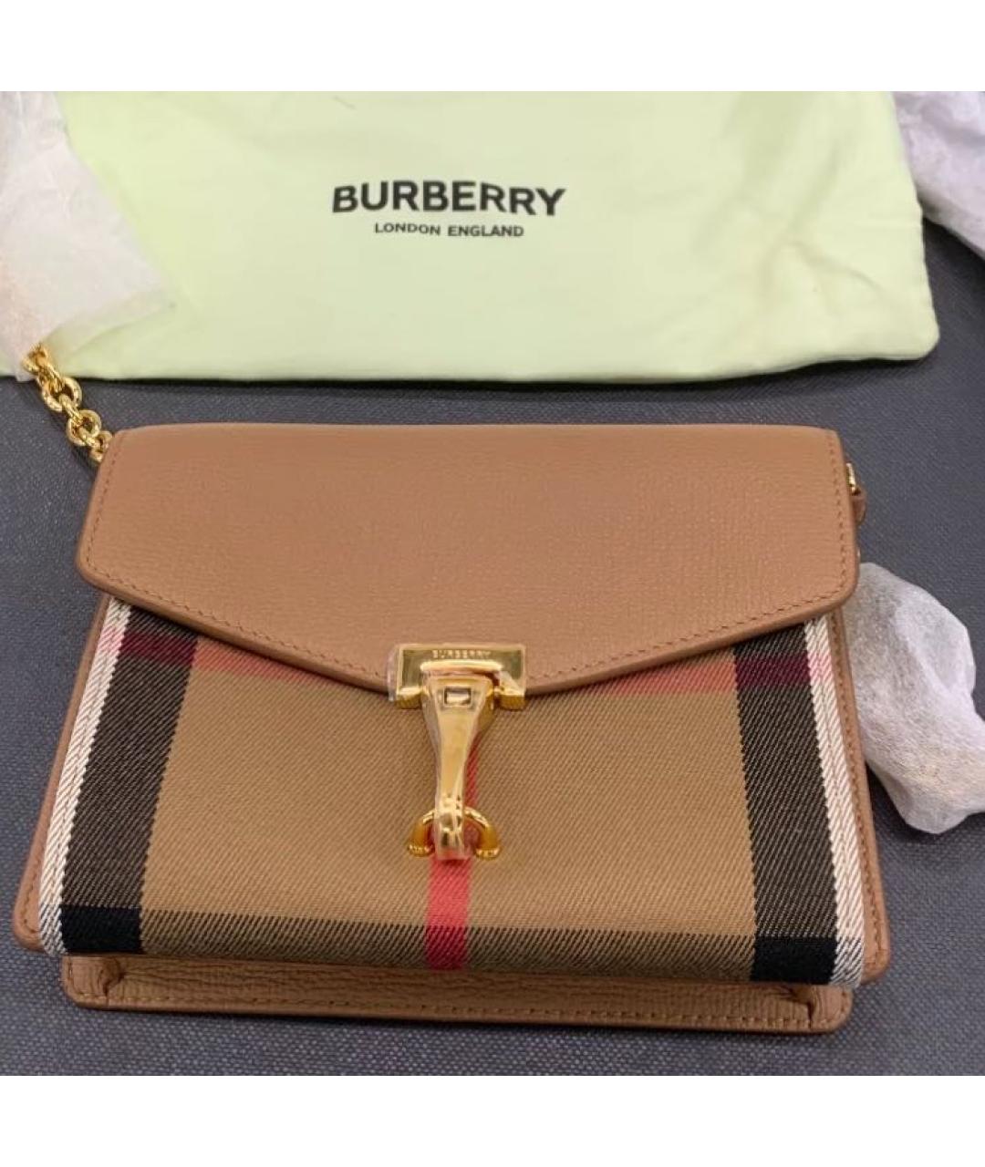 BURBERRY Бежевая кожаная сумка через плечо, фото 3