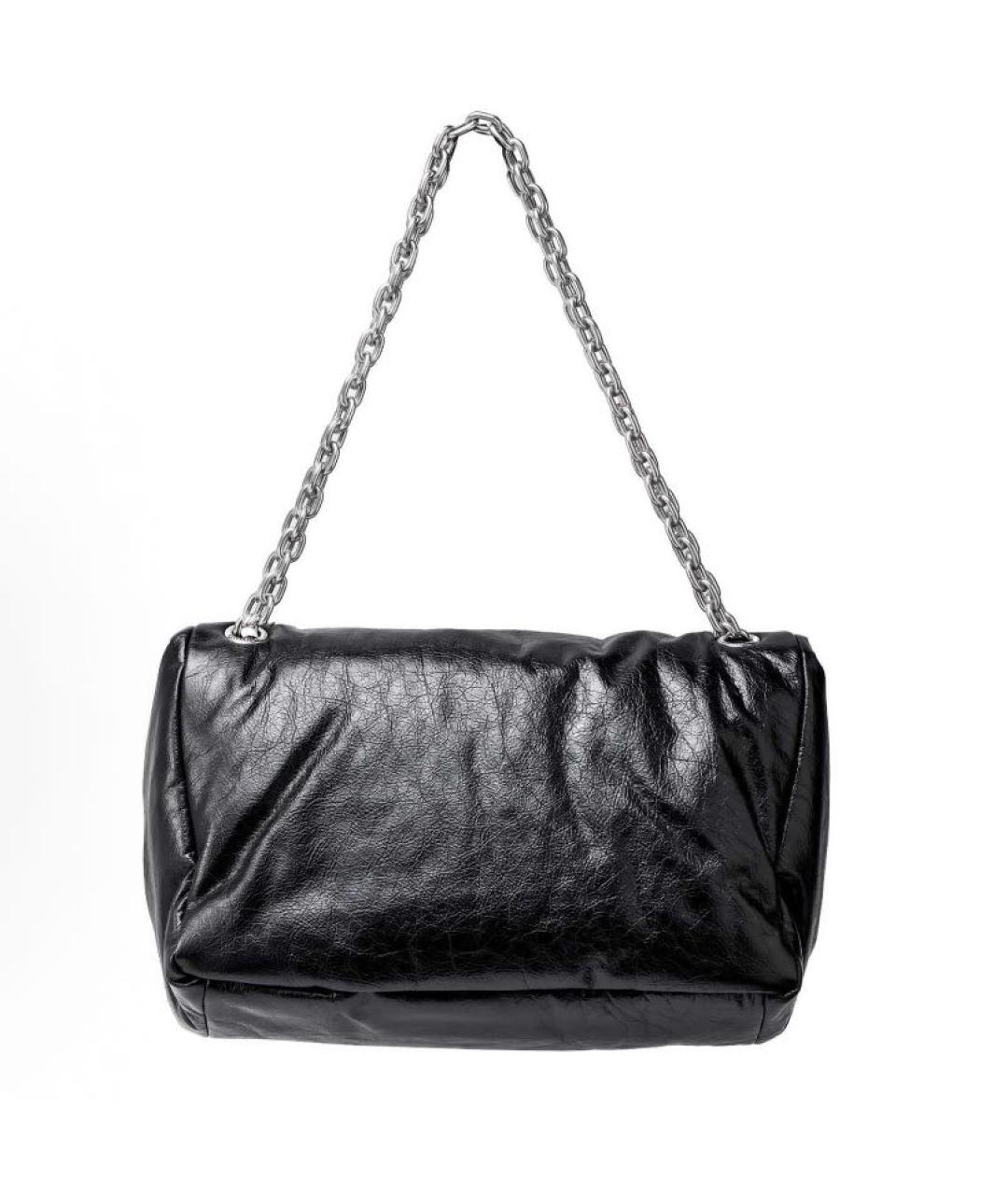 BALENCIAGA Черная кожаная сумка через плечо, фото 2