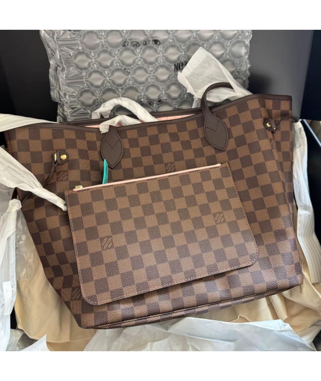 LOUIS VUITTON Коричневая сумка тоут из канвы, фото 3
