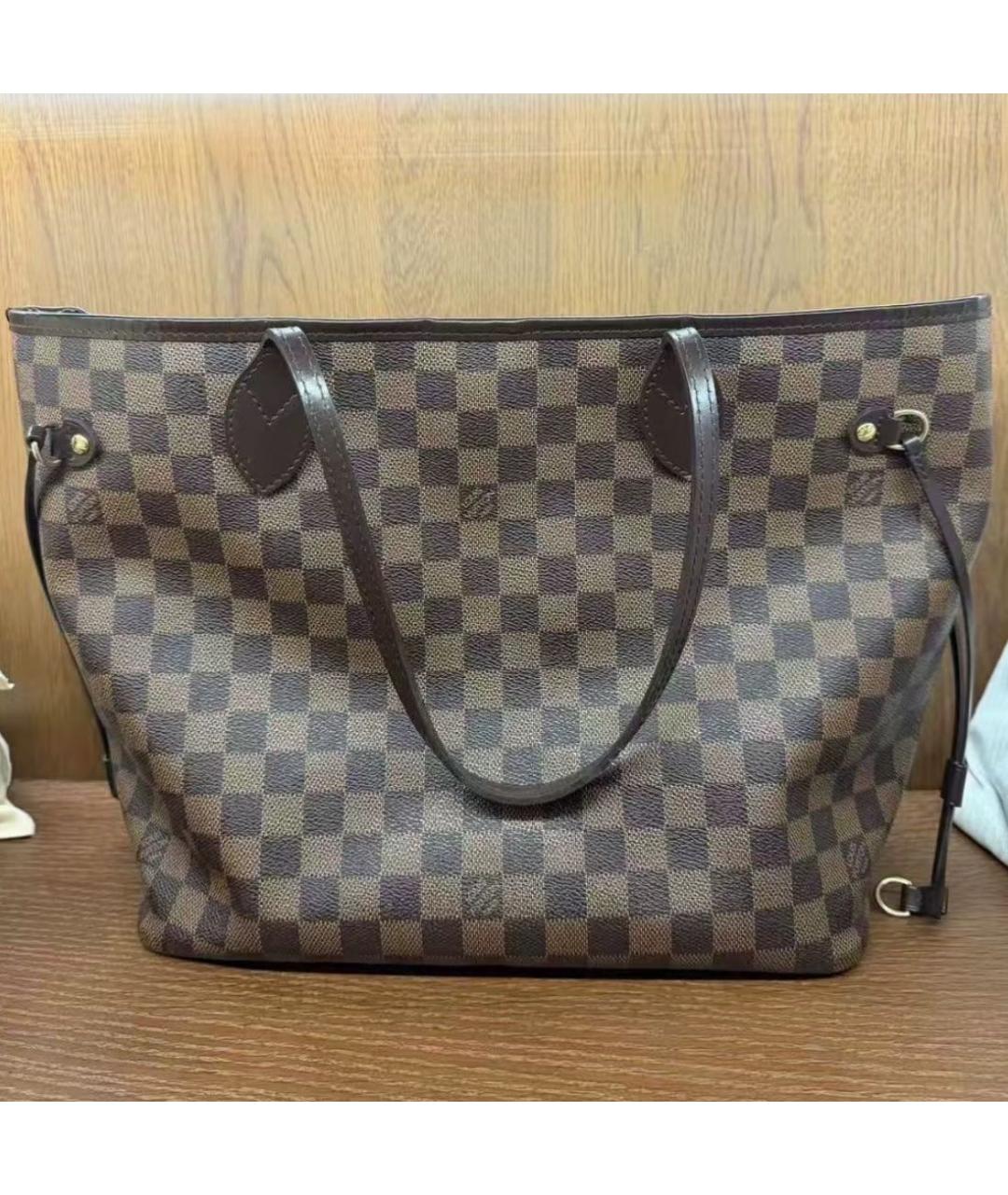 LOUIS VUITTON Коричневая сумка тоут из канвы, фото 4