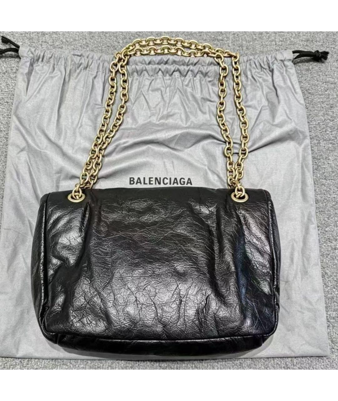 BALENCIAGA Черная кожаная сумка через плечо, фото 3