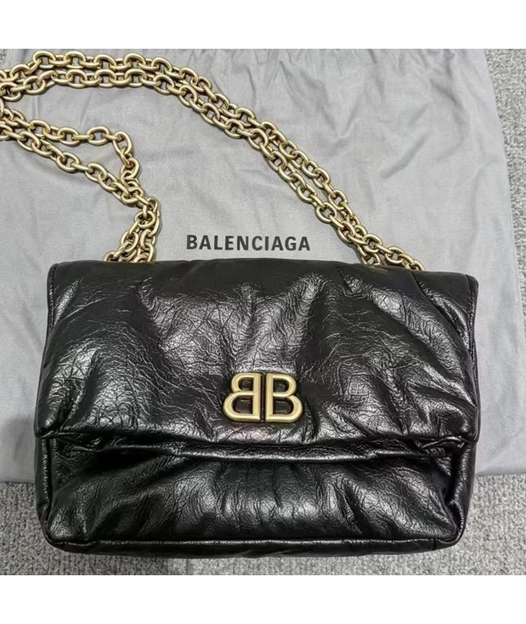 BALENCIAGA Черная кожаная сумка через плечо, фото 2