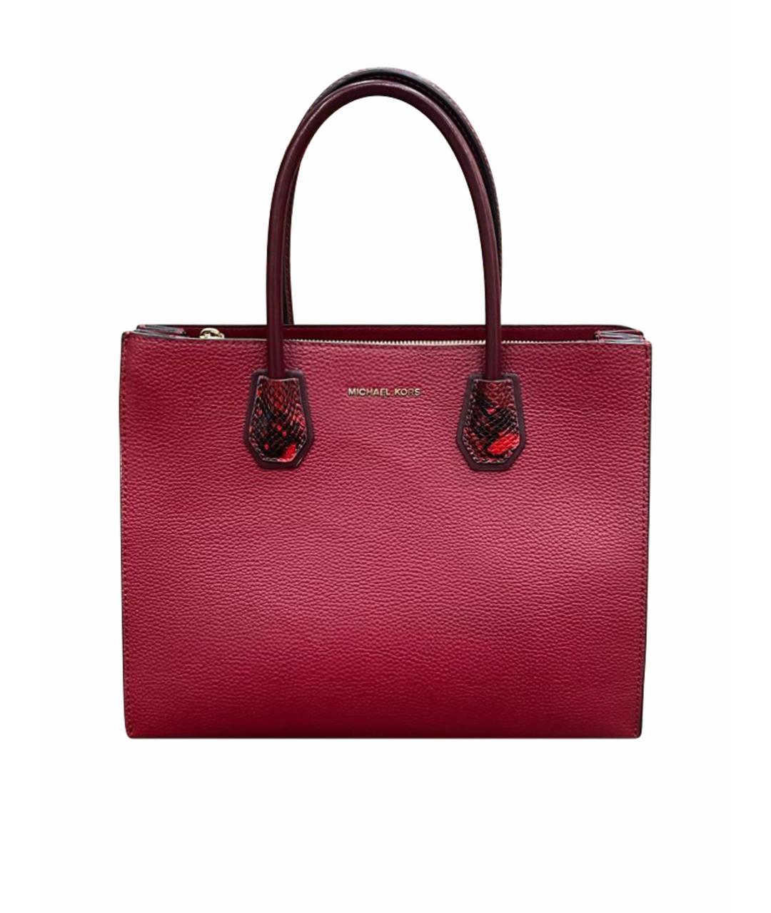 MICHAEL MICHAEL KORS Бордовая кожаная сумка тоут, фото 1