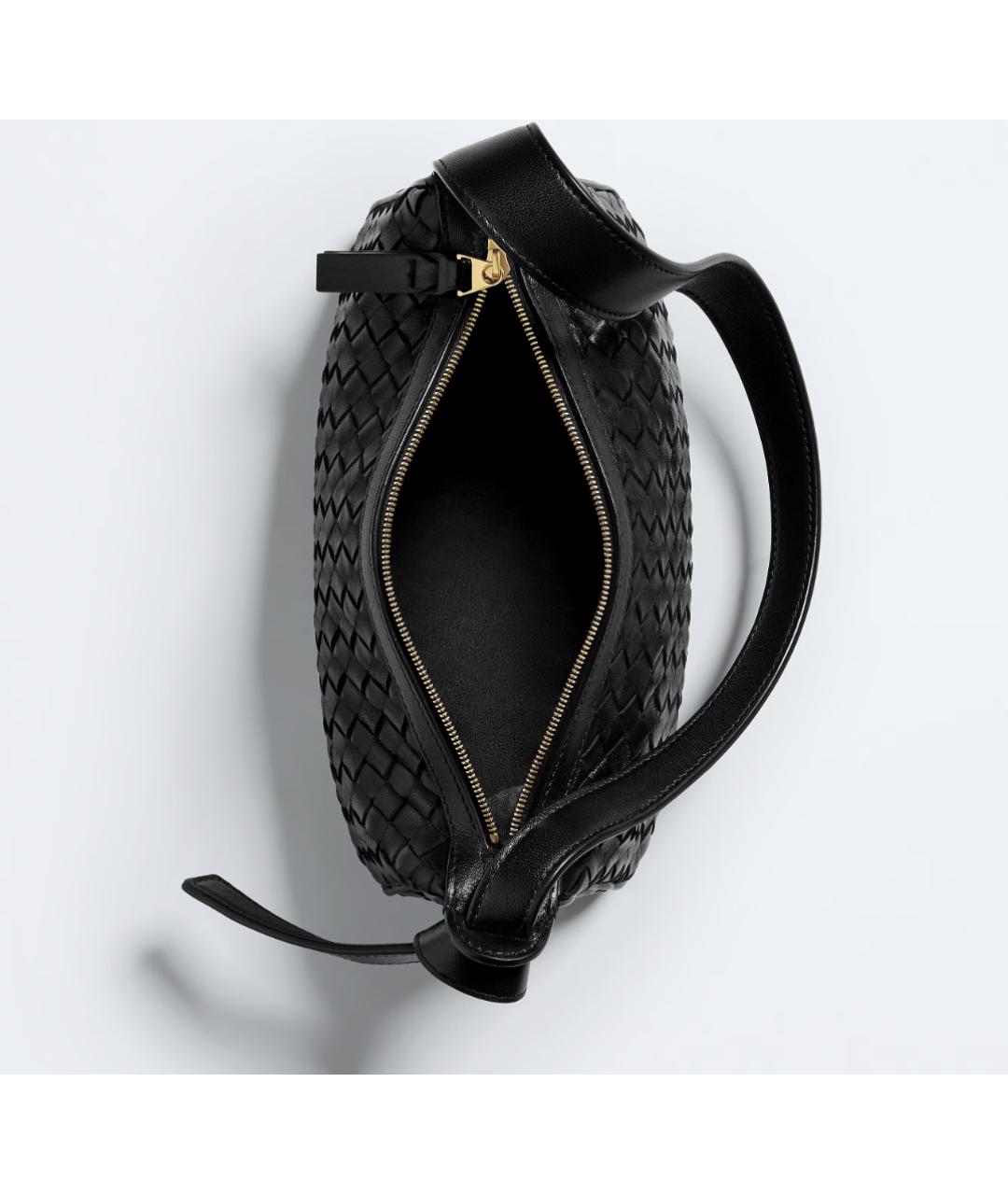 BOTTEGA VENETA Черная кожаная сумка с короткими ручками, фото 4
