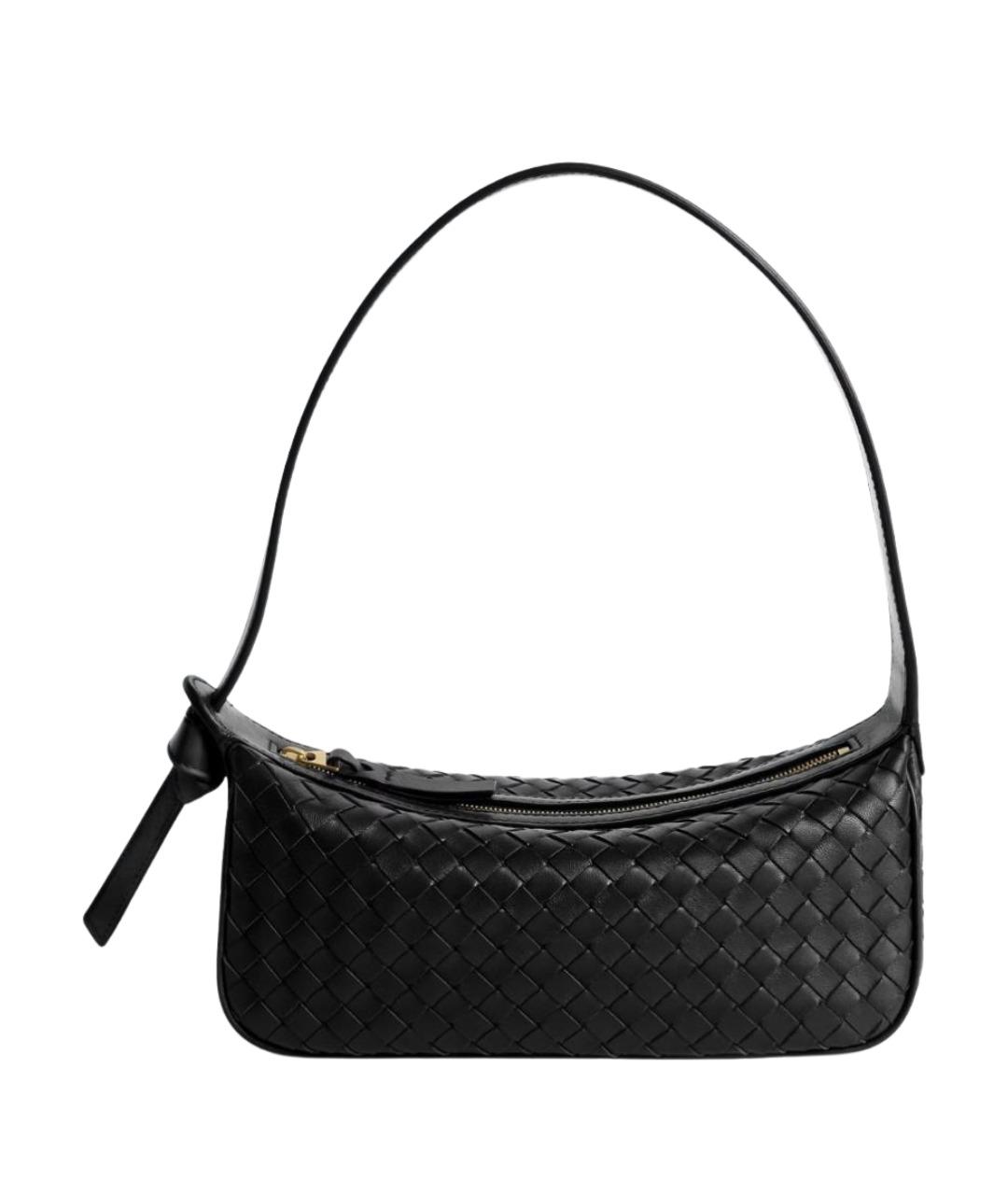 BOTTEGA VENETA Черная кожаная сумка с короткими ручками, фото 1