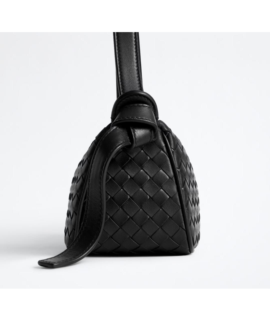 BOTTEGA VENETA Черная кожаная сумка с короткими ручками, фото 3