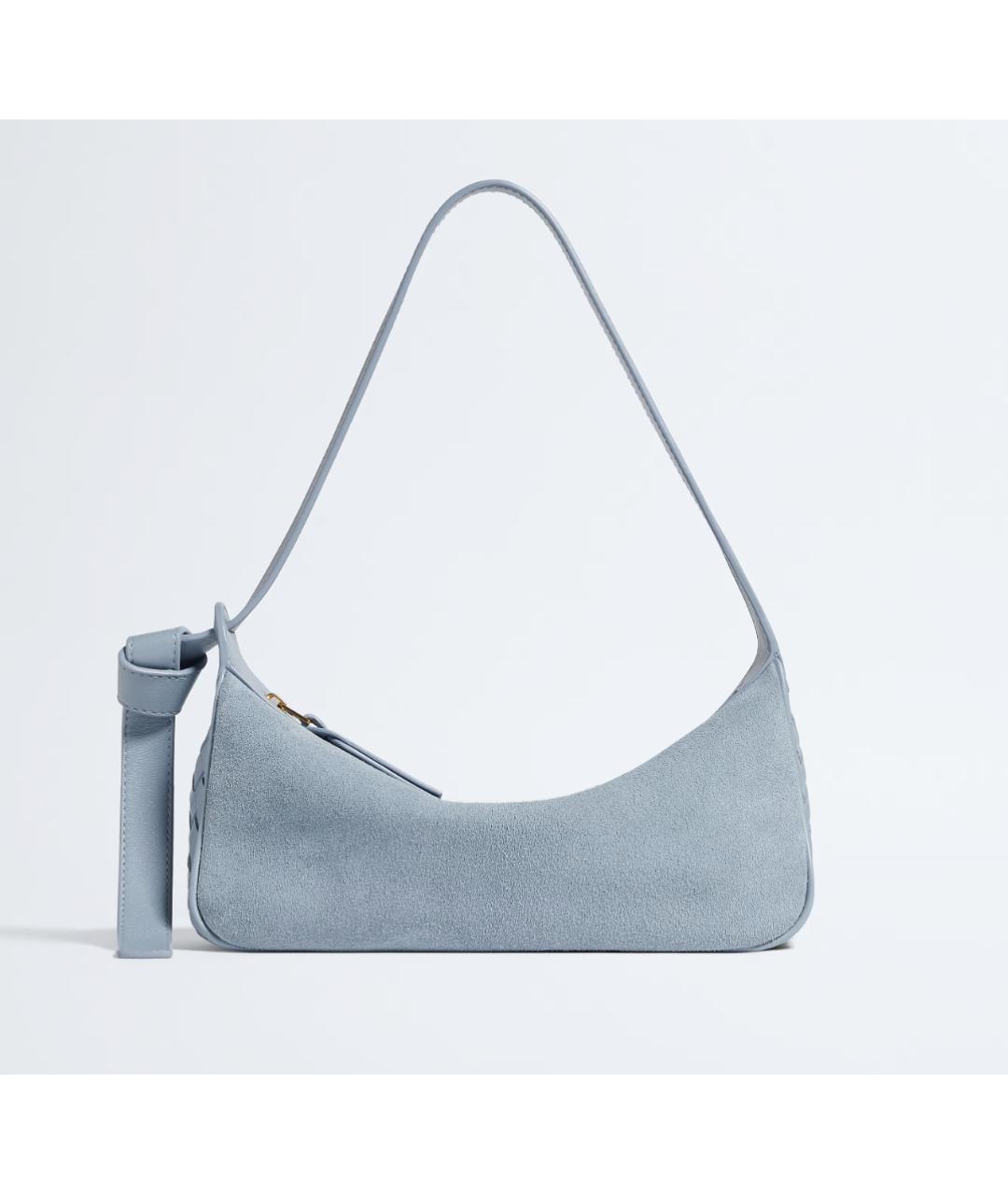 BOTTEGA VENETA Голубая кожаная сумка с короткими ручками, фото 5