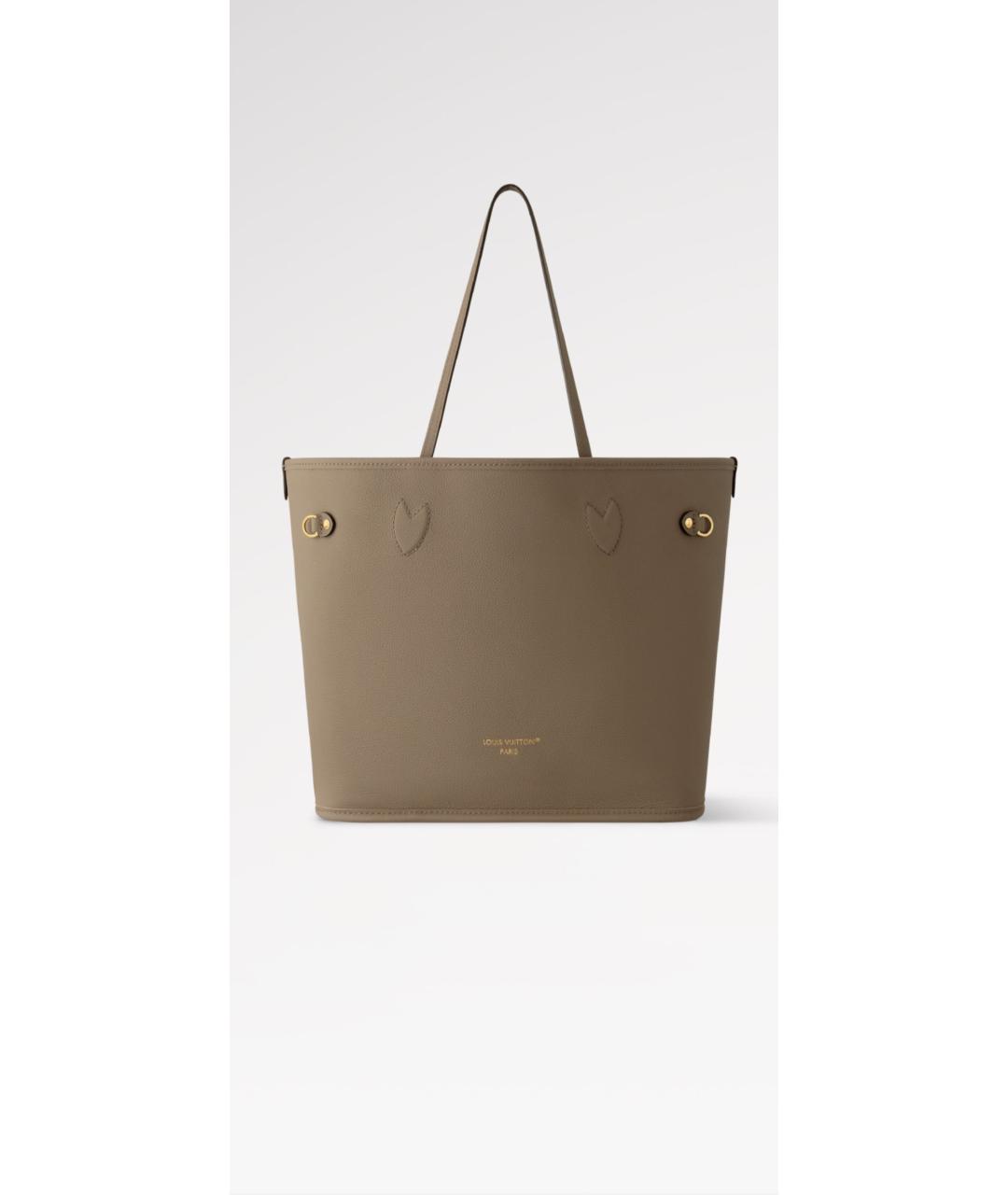 LOUIS VUITTON Серая кожаная сумка тоут, фото 2