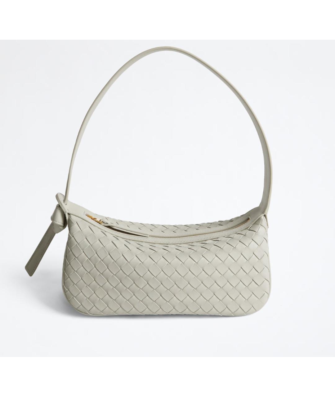 BOTTEGA VENETA Белая сумка с короткими ручками из канвы, фото 6
