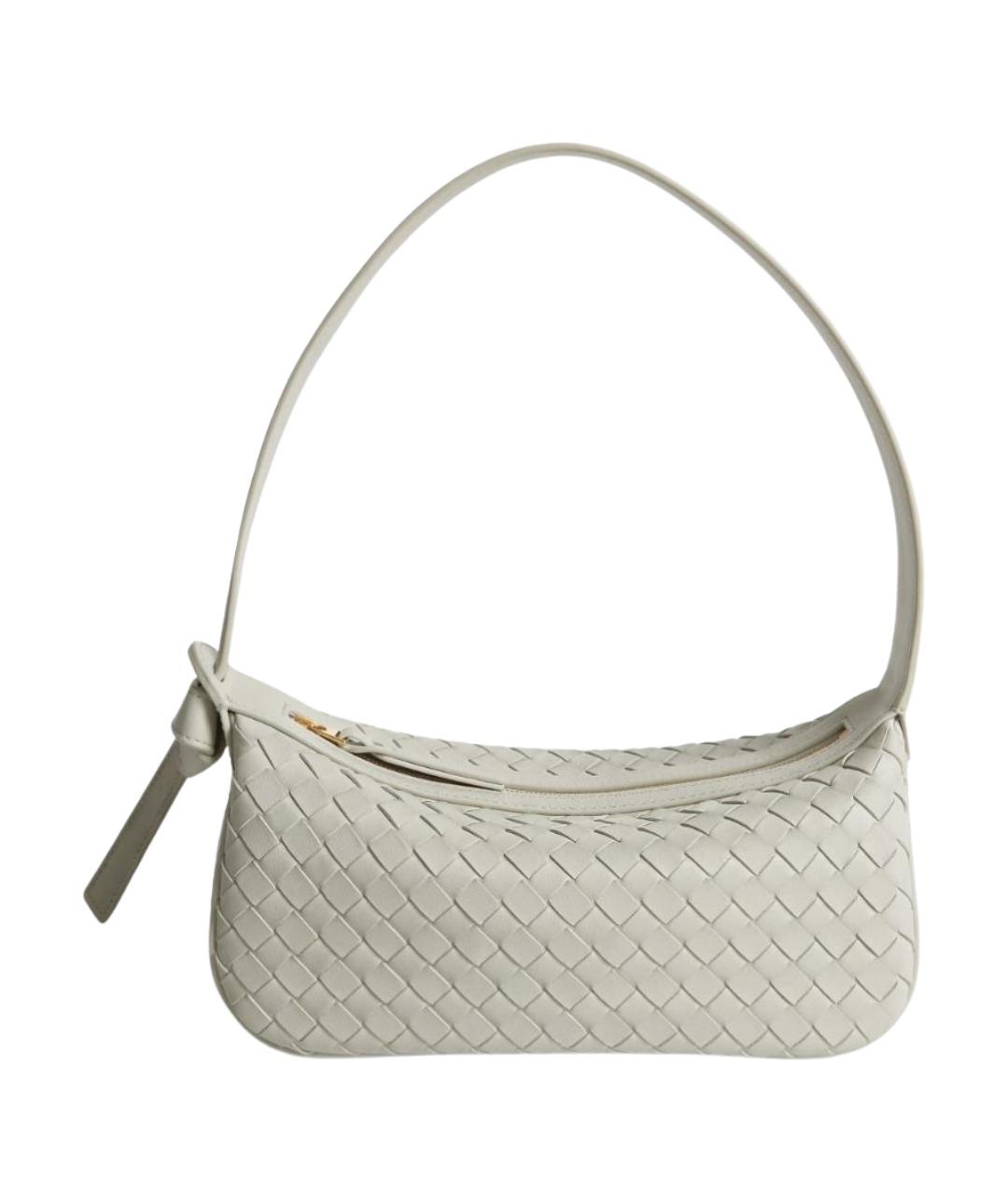 BOTTEGA VENETA Белая сумка с короткими ручками из канвы, фото 1