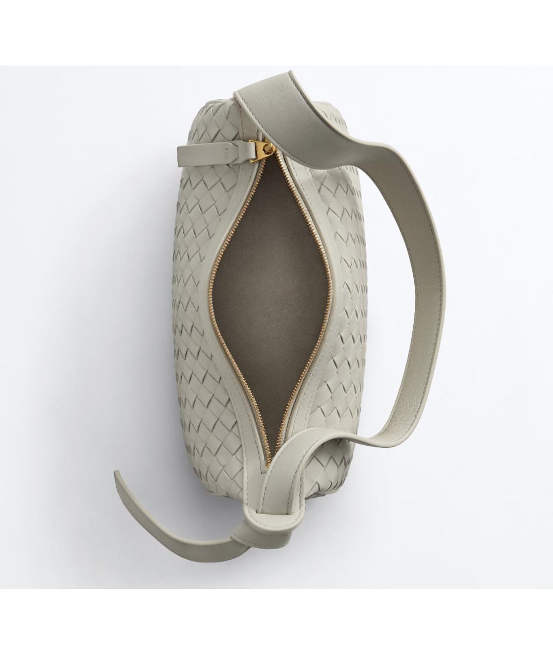 BOTTEGA VENETA Белая сумка с короткими ручками из канвы, фото 4
