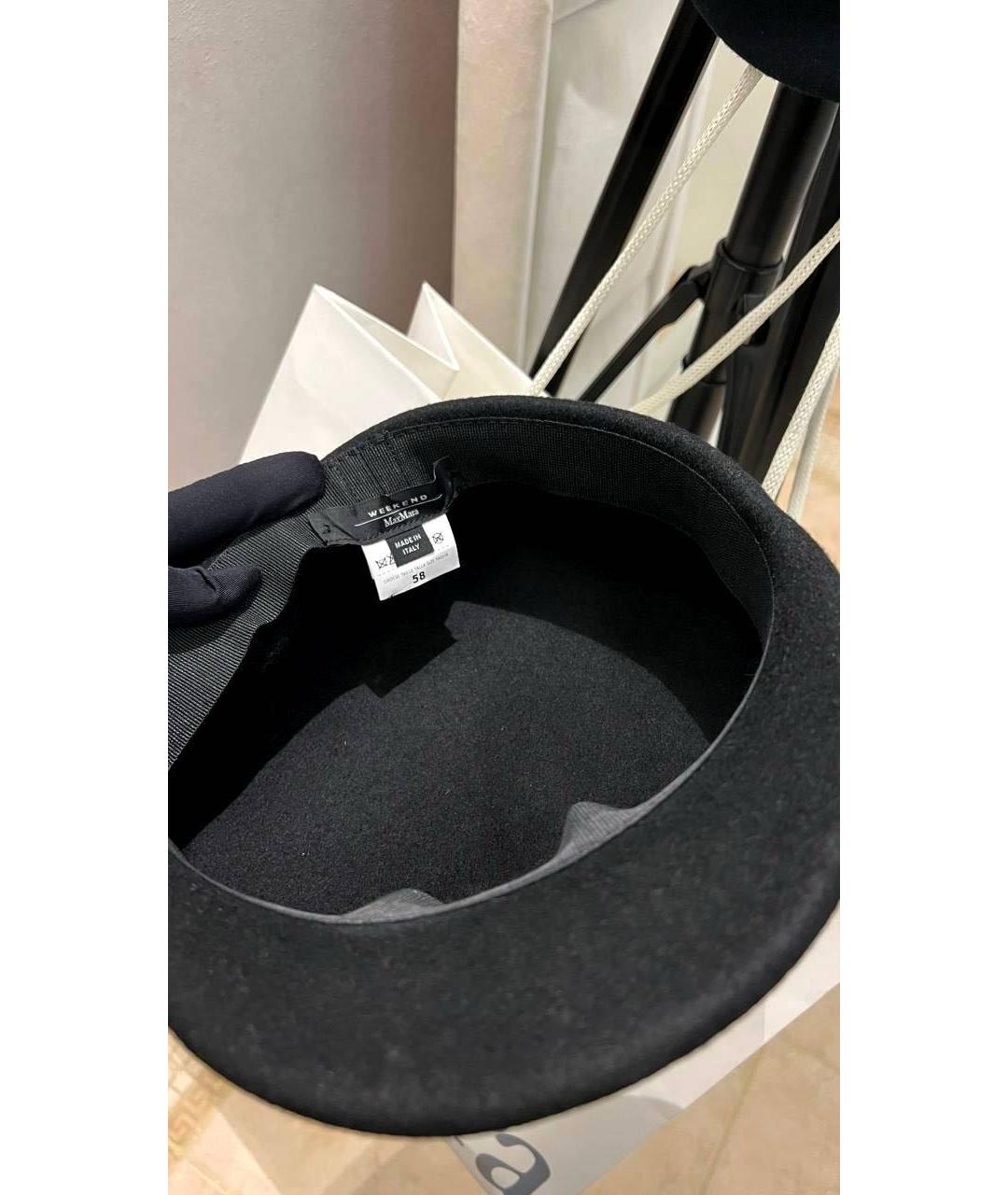 WEEKEND MAX MARA Черная шерстяная кепка, фото 2