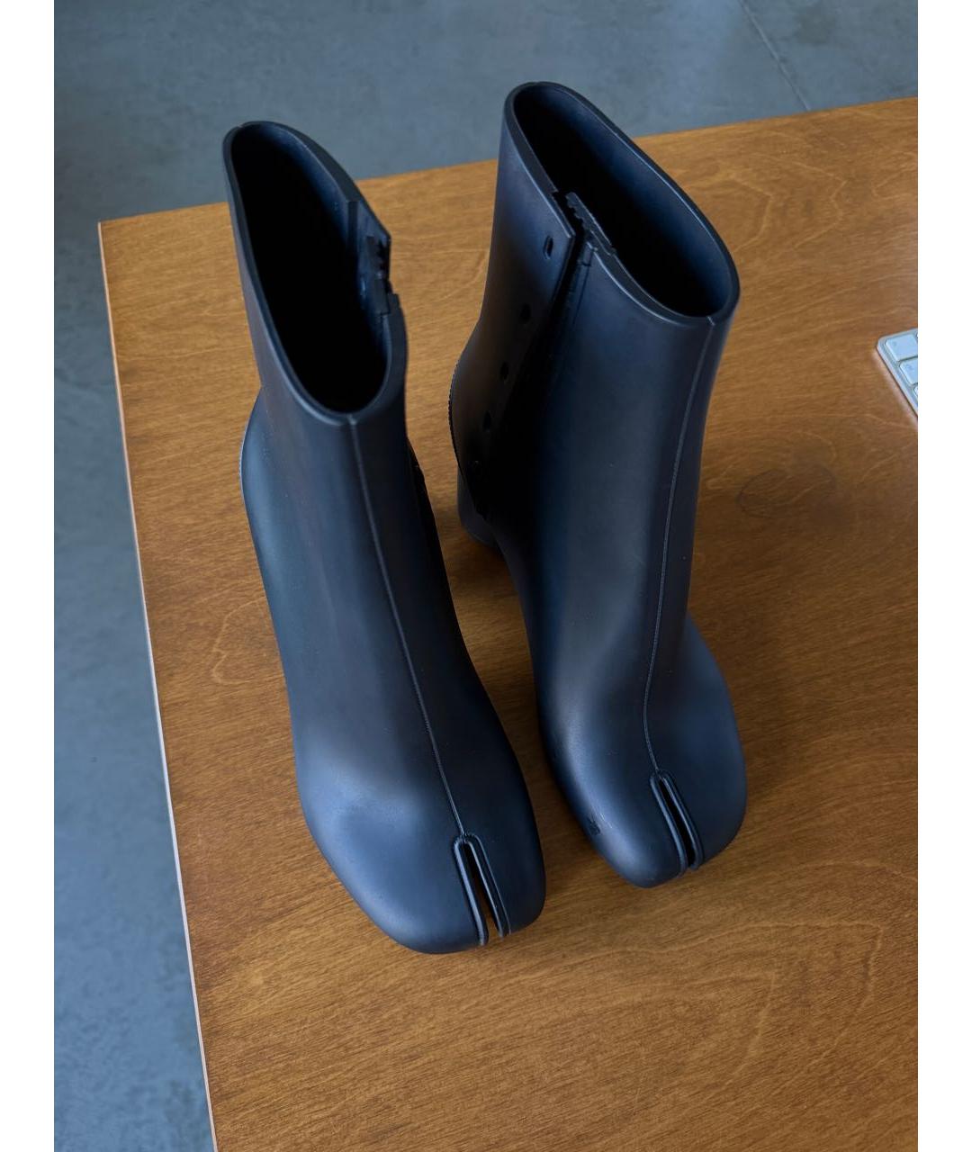 MAISON MARGIELA Черные резиновые полусапоги, фото 3