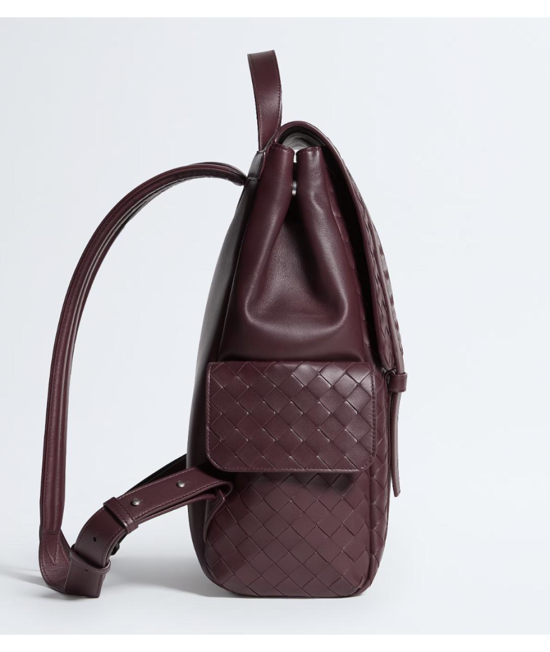 BOTTEGA VENETA Бордовый кожаный рюкзак, фото 3