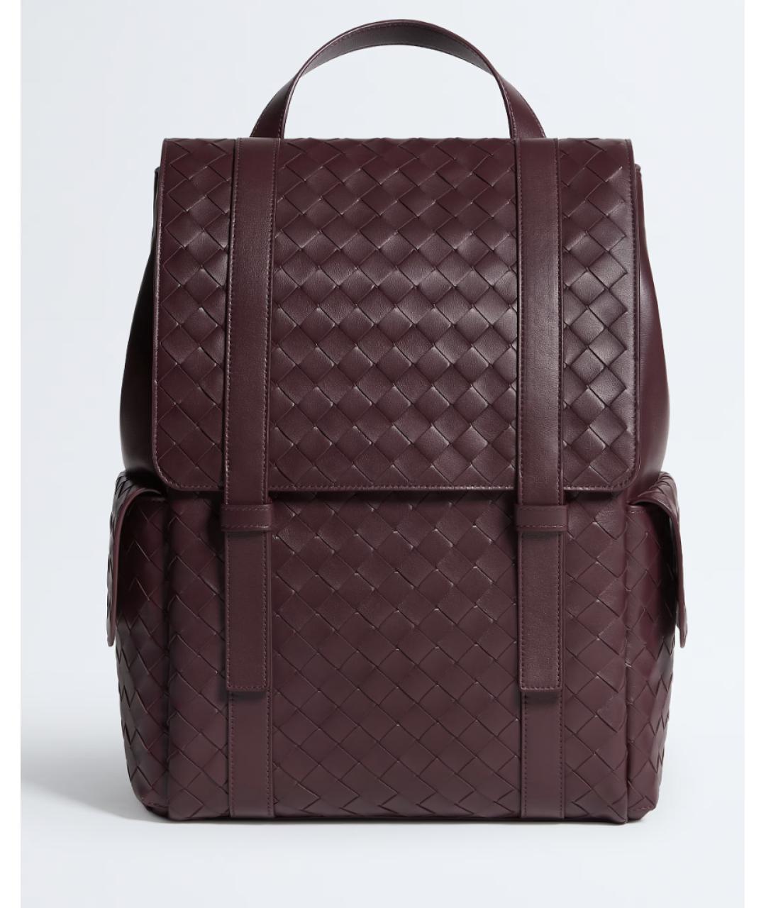 BOTTEGA VENETA Бордовый кожаный рюкзак, фото 5