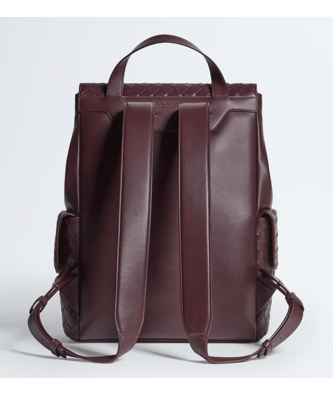 BOTTEGA VENETA Бордовый кожаный рюкзак, фото 4