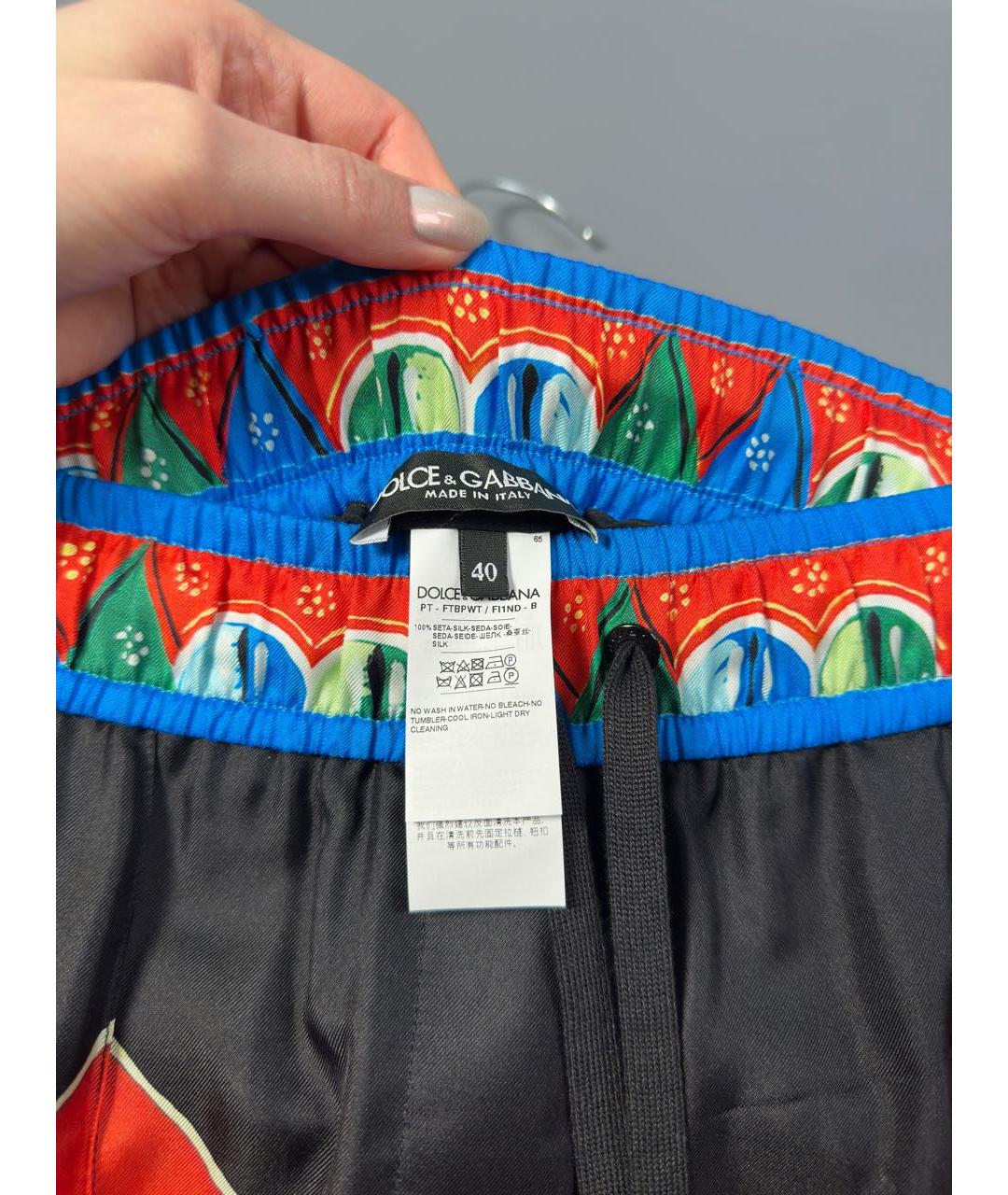 DOLCE&GABBANA Мульти шелковый костюм с брюками, фото 7
