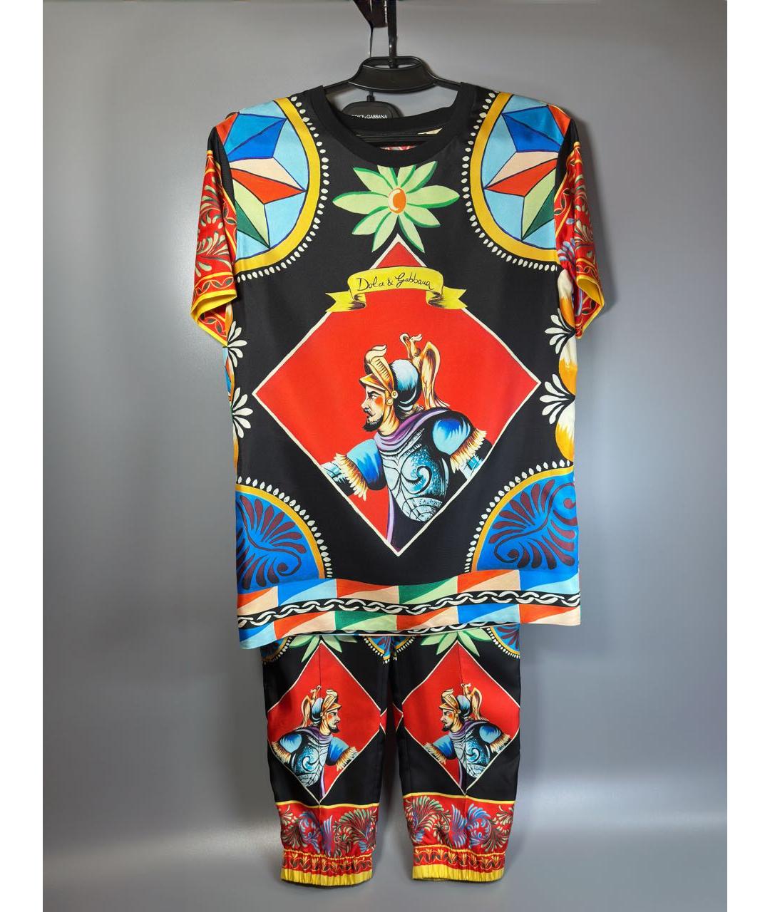 DOLCE&GABBANA Мульти шелковый костюм с брюками, фото 9