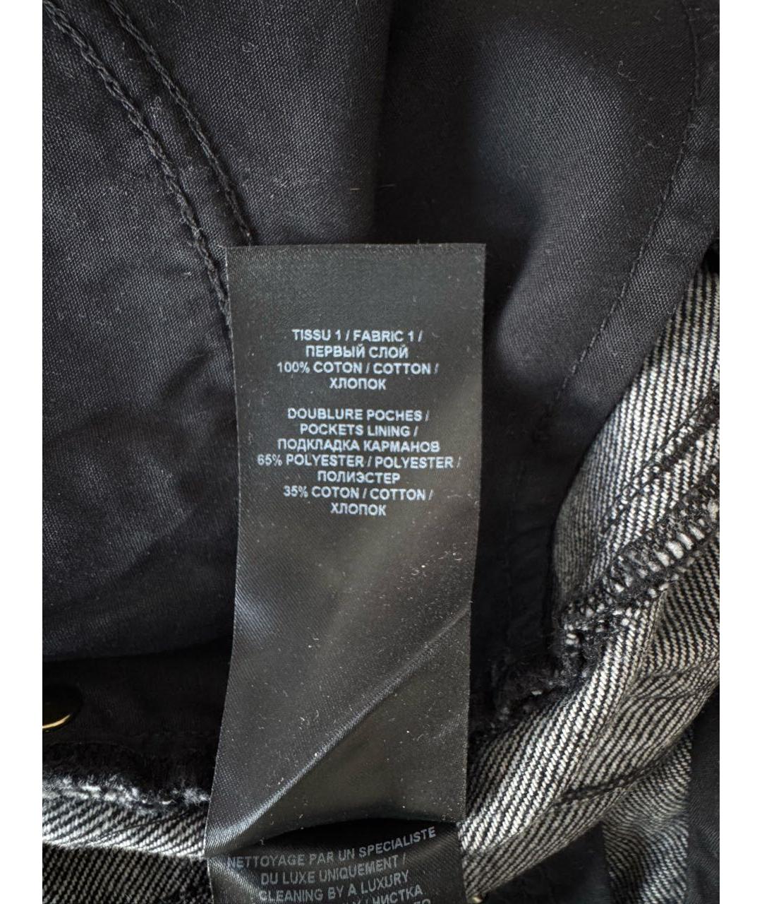BALMAIN Черные хлопок-полиэтиленовые прямые джинсы, фото 5