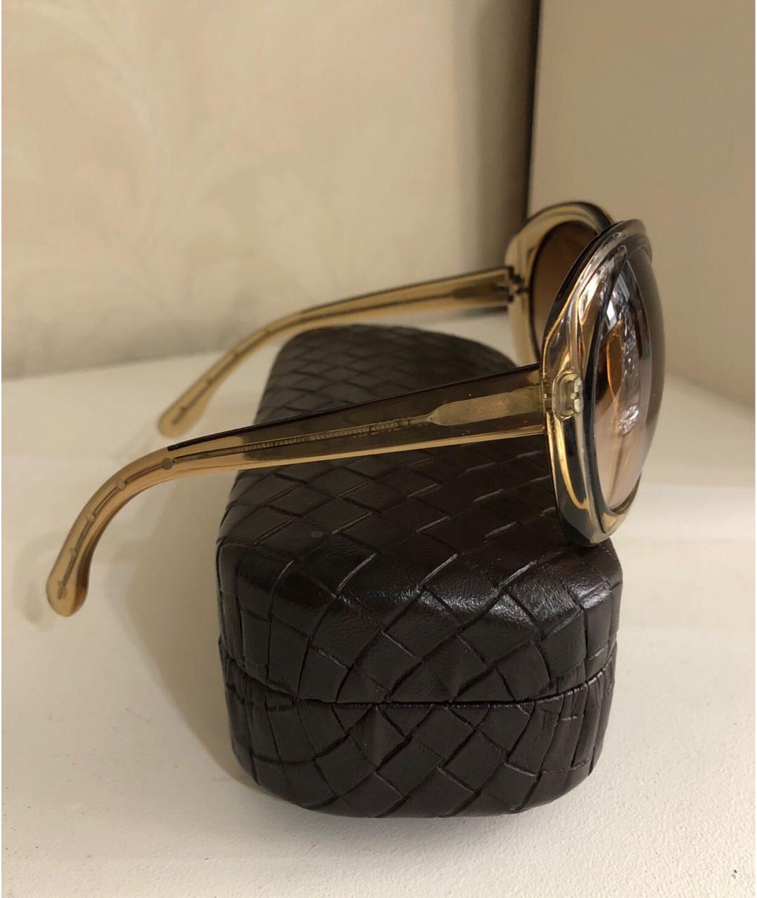 BOTTEGA VENETA Бежевые пластиковые солнцезащитные очки, фото 2