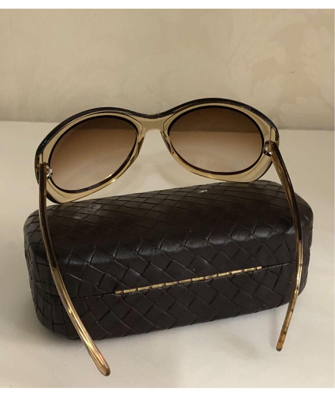 BOTTEGA VENETA Бежевые пластиковые солнцезащитные очки, фото 3