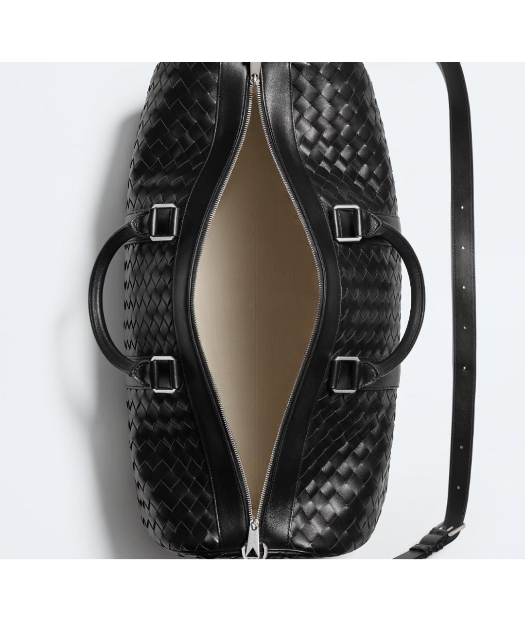 BOTTEGA VENETA Черная кожаная дорожная/спортивная сумка, фото 3