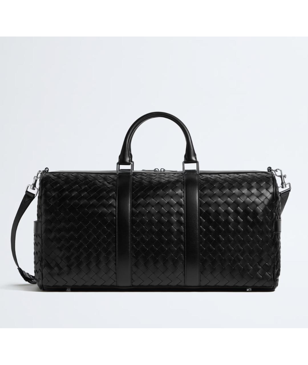 BOTTEGA VENETA Черная кожаная дорожная/спортивная сумка, фото 5