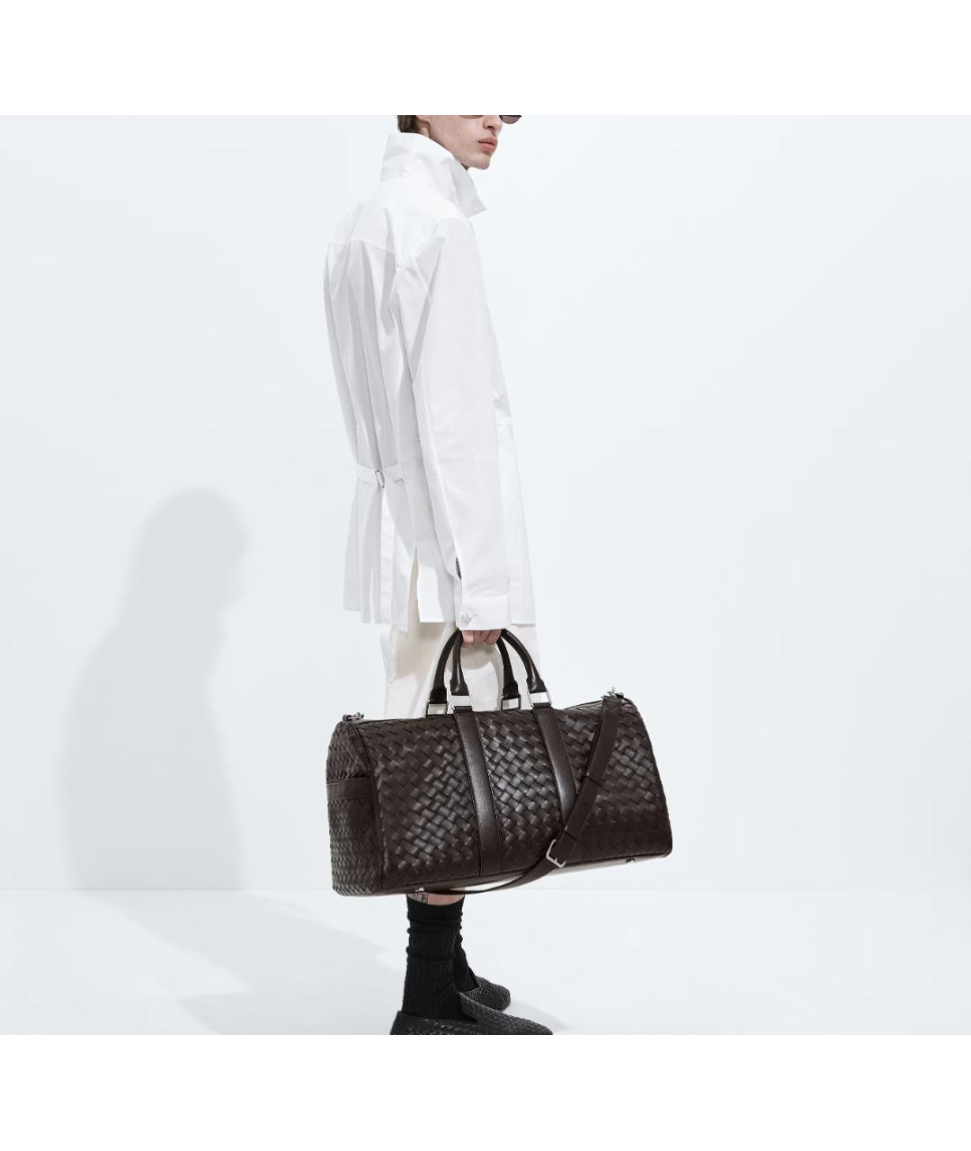 BOTTEGA VENETA Коричневая кожаная дорожная/спортивная сумка, фото 2