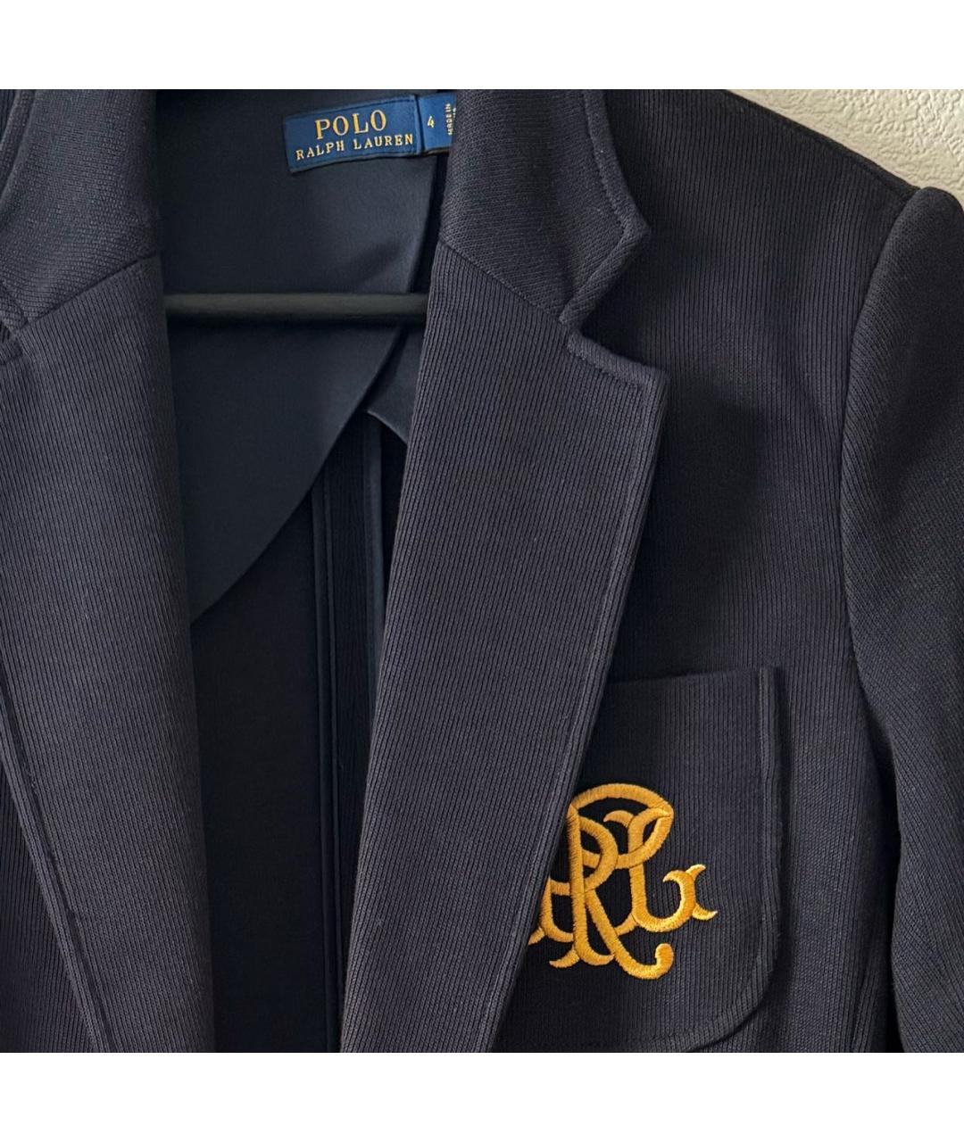 POLO RALPH LAUREN Темно-синий хлопковый джемпер / свитер, фото 3