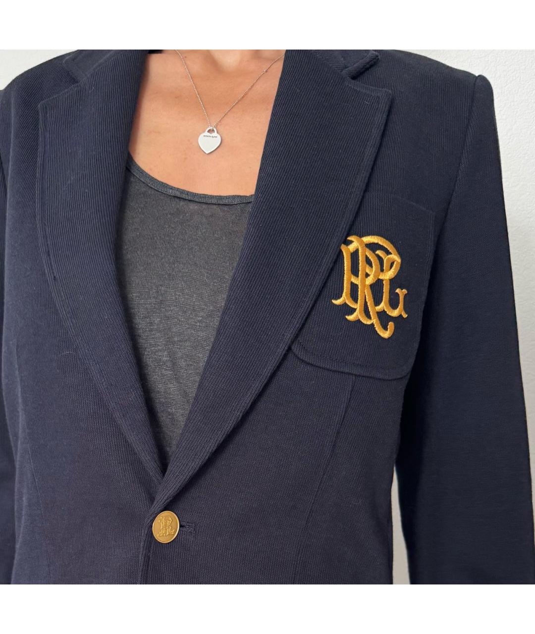 POLO RALPH LAUREN Темно-синий хлопковый джемпер / свитер, фото 7