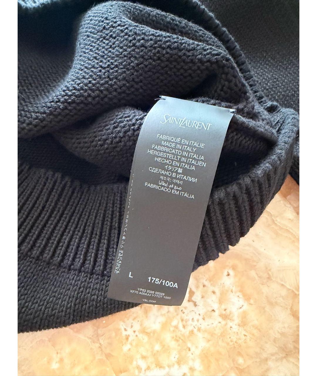 SAINT LAURENT Черный хлопковый джемпер / свитер, фото 5